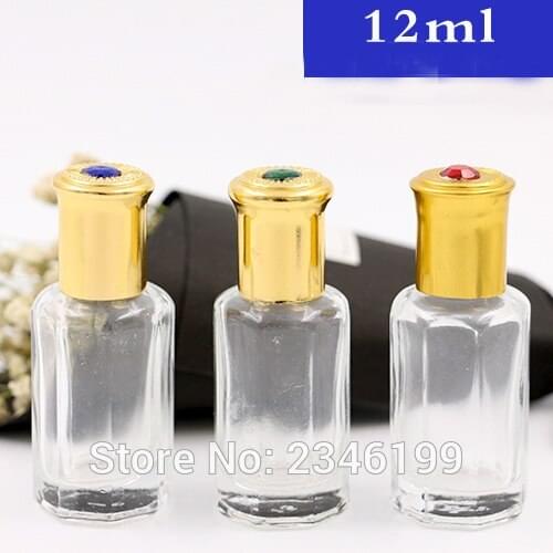12ML 30pcs/lot Portable Perfume Refillable Bottle, Cosmetic Empty Glass Roll-on Bottle, Top Grade Beautiful Glass Perfume Bottle