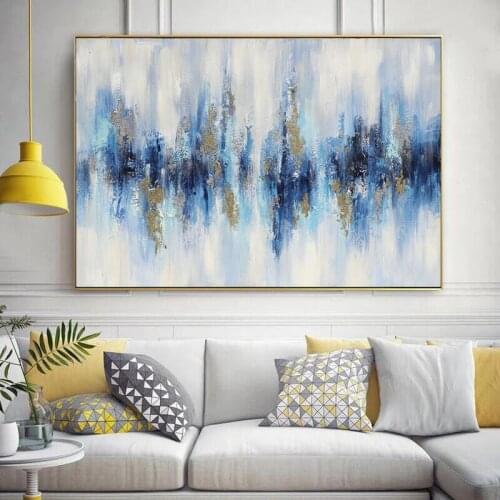 Drop Shipping Navy Picture 100% Hand Painted Abstract Oil Painting On Canvas Wall Art For Living Room Home Decoration No Frame