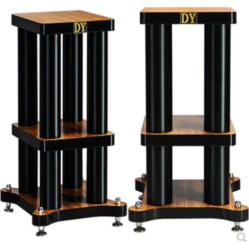S-030 hifi shock absorber surround bookshelf speaker stands tray backing plate metal solid wood base rack Length 25cm