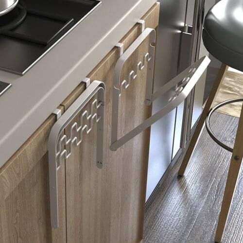 Foldable Cabinet Door Hanging Garbage Bag Rack Hook Kitchen Plastic Bag Rack Sorting Trash Can Bracket