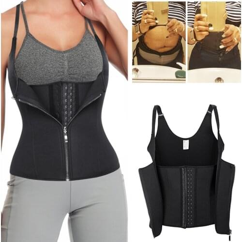 Waist Trainer Neoprene Body Shaper Sauna Sweat Vest Tummy Reduce Shapewear Trimmer Belt Women Slimming Sheath Fitness Corset Top