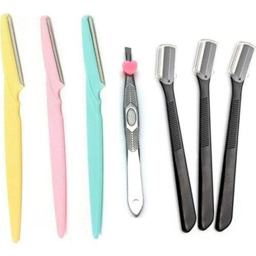 3pcs/set Women Eyebrow Trimmers Blades Hair Remover Shaver Face Eyebrow Razor Eyebrow Tweezer Shaver Makeup Beauty Tools