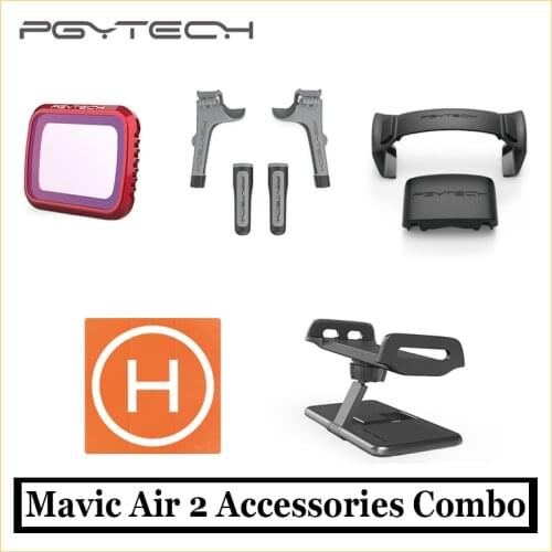 PGYTECH Mavic Air 2 Accessories Combo Landing Gear Extensions+Propeller Holder+Landing Pad+Pad Holder+UV Filter for Mavic Air 2