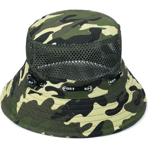 Outdoor Camouflage Fly Fishing Hunting Shade Hat Man Women Wide Breathable Polyester Portable Cap Beach Sun Protection Hat M4