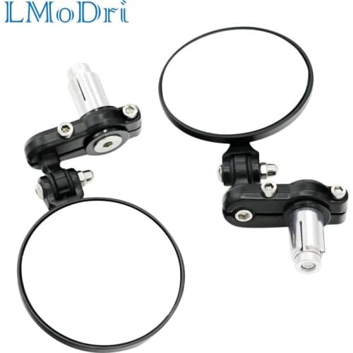 LMoDri Universal Motorcycle Mirror Aluminum Back View Side Rearview Mirrores Fits 8/7" 22mm Handlebar Ends Motorbike Mirror