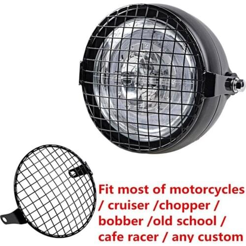 Motorcycle Universal Vintage Headlight Protector Retro Grill Light Lamp Cover For Harley Ducati Chopper Yamaha Cafe Racer