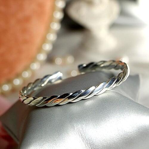 Vintage Simple Open Bracelet S990 Sterling Silver Bracelet