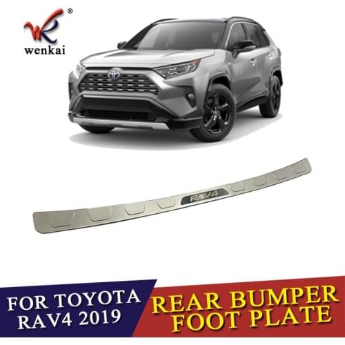 Stainless Steel Outer Rear Trunk Boot Bumper Guard Sill Plate For Toyota RAV4 2019 2020 Rear Bumper Foot Plate Cover