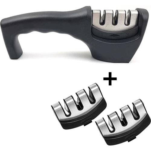 3 Stages high quality Knife Sharpener Diamond Ceramic Rod Sharpener Sharpening Tool Stainless Steel Blade With Non-slip Base hot