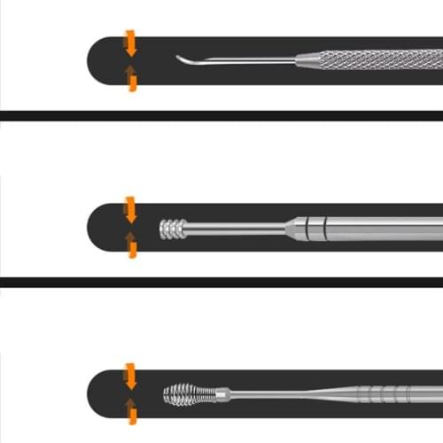 Y1UF 7pcs Ear Wax Pickers Stainless Steel Ears Picks Removal Curette Remover Tools