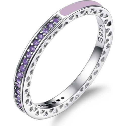 Womens Rings Silver Plated Fashion Brand jewelry Engagement Wedding 6 Color Enamel CZ Crystal Zircon Band Ring For Women Girls