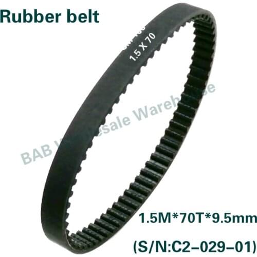 Timing rubber/steel belt 1.5Mx70Tx9.5mm industrial belt width for cj0618 mini lathe machine west matt C2 C3 lathe