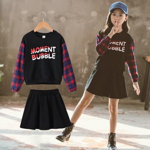 2021 Scoop Spring Summer Childrens Clothes Set Baby Girls Sweatshirts+ Shorts 2pcs/Set Kids Costume Teenage Girl Clothing High