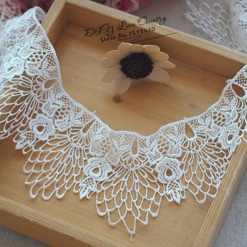 2yds/lot Unique Peacock Lace White Venise Lace Trim with Feather Fringe for Bridal, Bridesmaid Dress, Cuffs, Garments