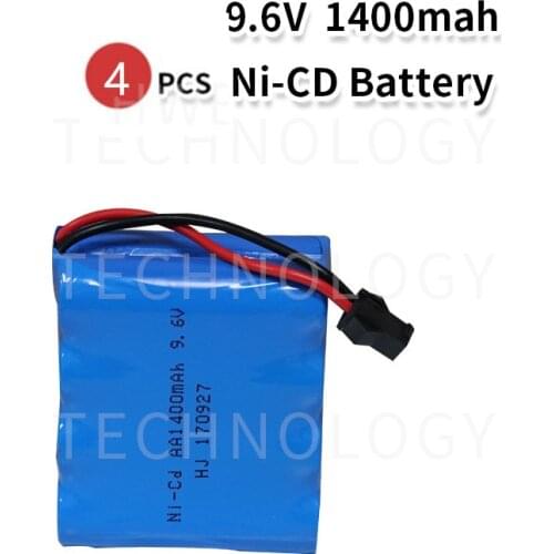 4pcs 9.6v 1400mah ni-cd battery nicd ni cd 9.6v aa battery pack rechargeable batteries for cars 9.6v RC boat model toy tank