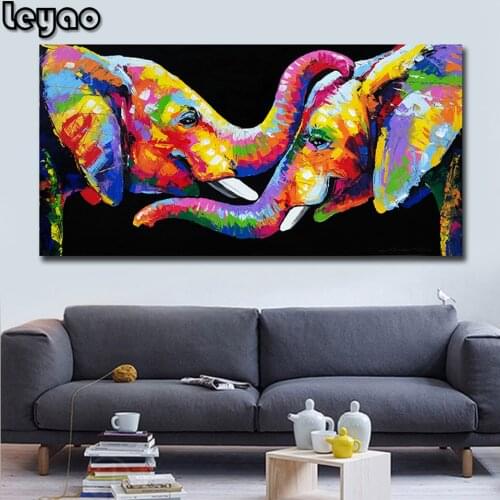 Animal diy Diamond Painting Full Square round drill 5d Diamond Embroidery Elephant Drill Rhinestones mosaic Home Decor Gift