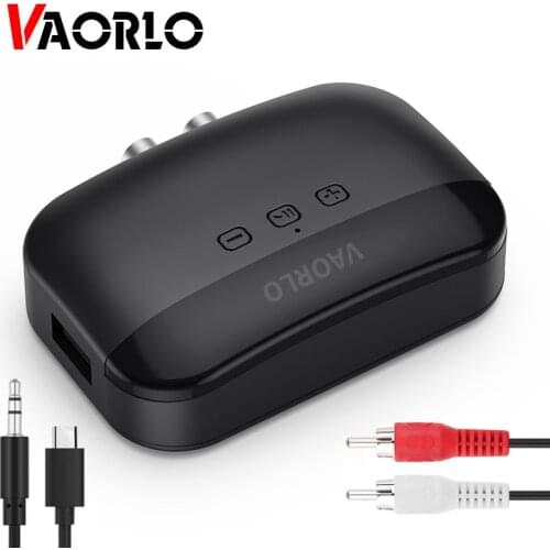 VAORLO Smart NFC Bluetooth 5.0 Audio Receiver Support TF Card&U disk Play With Mic 3.5MM AUX RCA Stereo Wireless Adapter For Car
