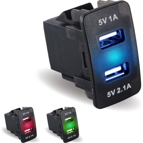 5v 2.1A 12v Car USB Cigarette Lighter Socket Charging Dual USB New Car Charger Voltmeter Socket For Honda For All Mobile Phone