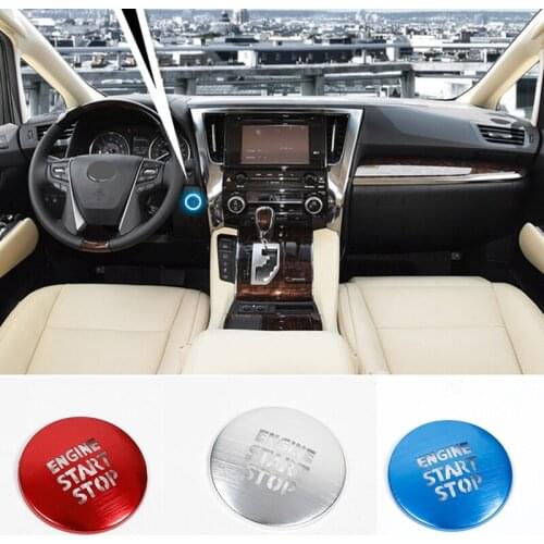 Car Aluminum Alloy Engine Start Stop Switch Ignition Push Button Cover Trim For Toyota COROLLA Camry RAV4 For Lexus IS ES GS NX
