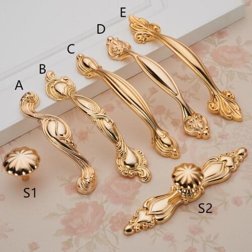 Free shipping European palace luxury handle Retro golden 5" drawer handles Modern wine cabinet knobs Refined funiture pulls 96mm