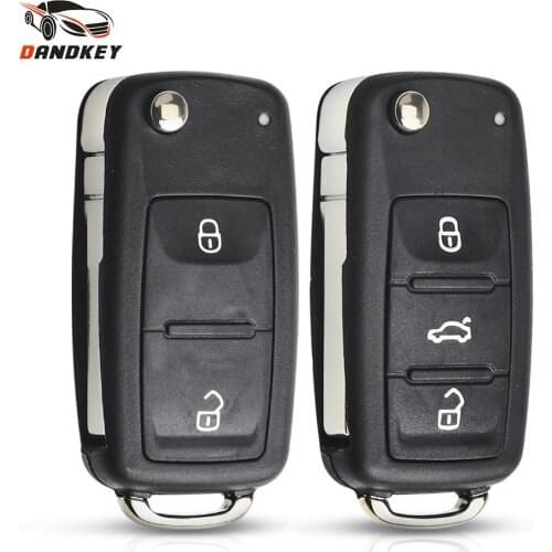 Dandkey 2/3 Buttons Flip Fob Remote Folding Key Shell For VW VOLKSWAGEN Tiguan Golf Sagitar Polo MK6 Touareg