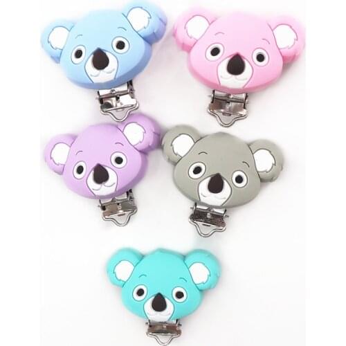 Chengkai 50pcs Silicone Koala Clips DIY Baby Cat Mouse Animal Pacifier Teether Dummy Soother Nursing Jewelry Toy Accessories