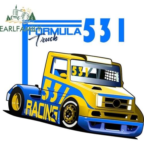 EARLFAMILY 13cm x 11.3cm for Racing Truck Sticker Car Truck Decal Bumper Window Vinyl Car Sticker Vehicle VAN SUV Decoration