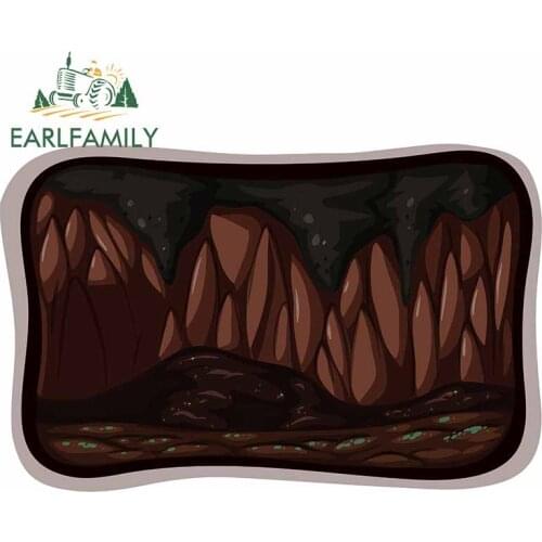 EARLFAMILY 13cm x 8.4cm Dark Cave on White Background Car Stickers and Decals Vinyl Car Wrap Decal Waterproof Scratch-Proof