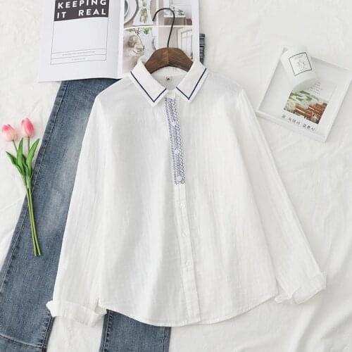 ECOATUP Women's Shirts With Embroidery