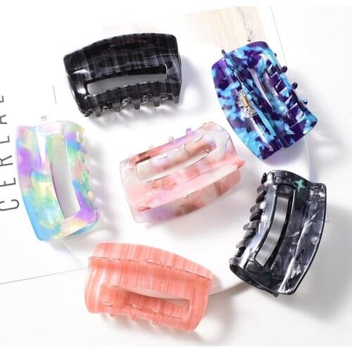 Elegant Floral Pattern Hair Claws Acetate Hair Clips Hairpins Barrette Headwear for Women Girls Classic Hair Accessories Gifts