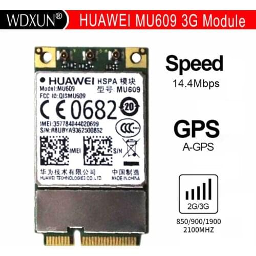 Hot sales HUAWEI MU609 WCDMA Mini PCIe HSPA+/UMTS quad-band 850/900/1900/2100 MHz M2 wireless wifi card 3G Module free shipping
