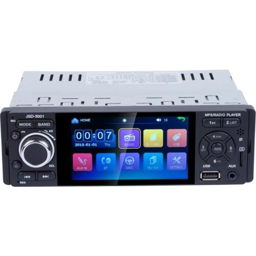 JSD-3001 Single 1 DIN Car Radio Multimedia Video Player 4.1 inch Touch Screen Bluetooth AUX Auto Stereo Head Unit + AUX Cable