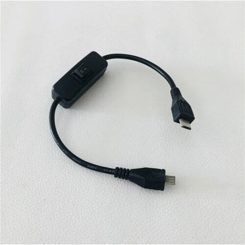 Micro USB B male to male charge power supply cable + switch on/off