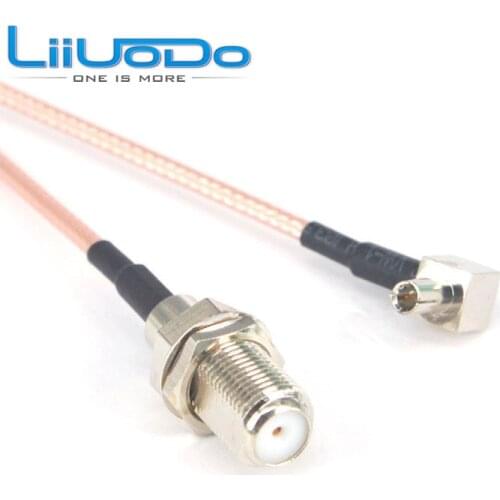 2 Pieces F Female Jack to TS9 Male Rightangle Plug pigtail Cable Extension Cable 15CM