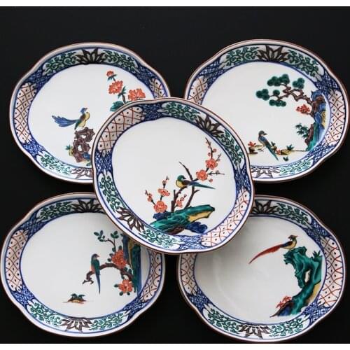Painting of flowers and coloured drawing or pattern the oval flat small bowl of high-grade ceramic tableware suit