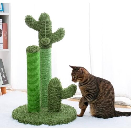 Adequate inventory Cactus Cat Scratching Post with Sisal Rope Cat Scratcher Cactus for Young and Adult Cats climbing frame Toy