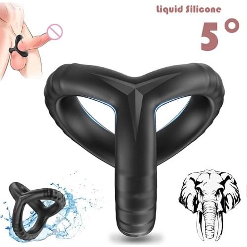 Newest Penis Ring Mens Masturbator Cock Rings Couple Lover Toys For Sex Men Time Delay Ejaculation Soft Silicone Sexy Dual Ring