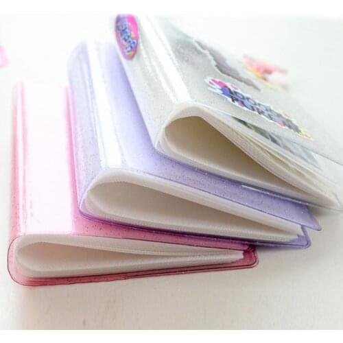 Cute Portable Photo Album Holder Card Holds 64 s Business Jelly Color Bag Sequins 3 Inches