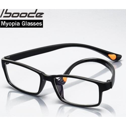 Iboode Ultralight TR90 Myopia Optical Glasses Frame Men Women Square Myopic Eyeglasses for Student With Diopter -1.0 1.5 2.0 2.5
