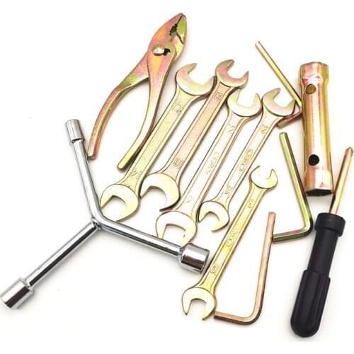 12PCS SET Portable Motorcycle Spanner Wrench Spark Plug Socket & Screw Drive Tool Kit