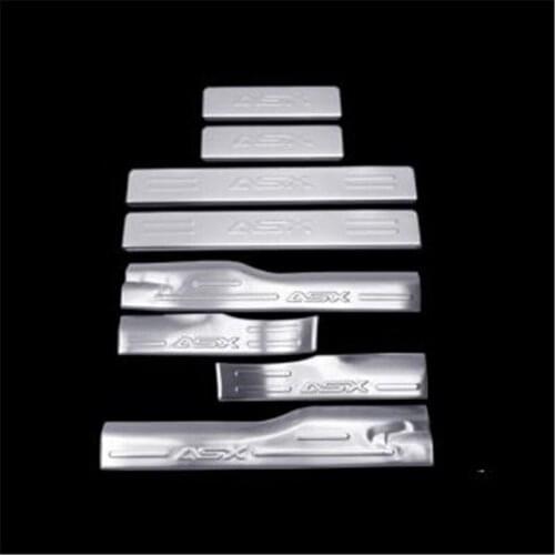 Stainless steel scuff plate door sill 4-8pcs/set car accessories for Mitsubishi ASX 2011 2012 2013 2014 2015 2016 2017 2018