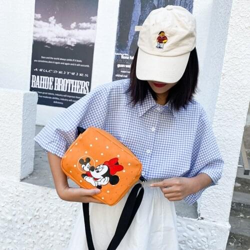 Disney Female New Female Student Korean Version of The Wild Mickey Backpack Canvas Trend Mini Cute One-shoulder Messenger Bag