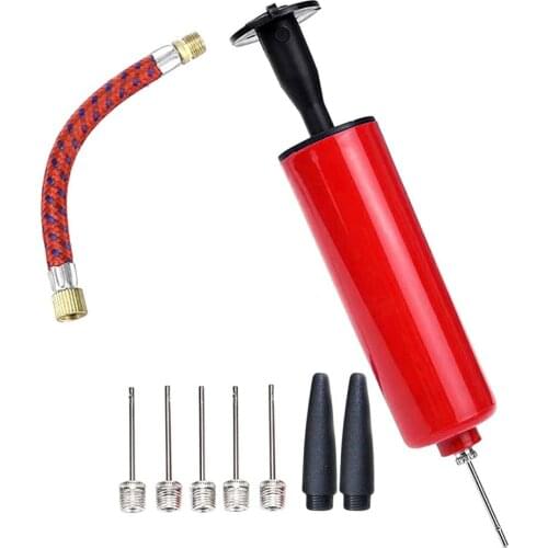 Plastic Balloon Football Soccer Basketball Inflatable Ball Toy Manual Air Pump Inflator Tools Kit Hand Air Pump with Needle