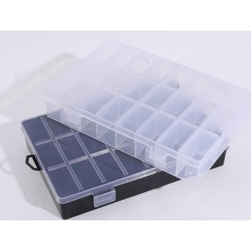 Practical 24 Grids Compartment Plastic Storage Box Jewelry Earring Bead Screw Holder Case Display Organizer Container
