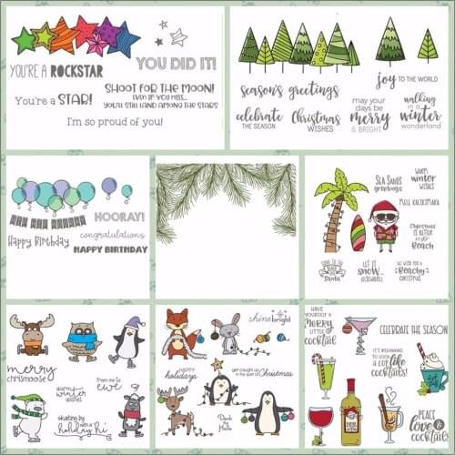 Cartoon Animals Multi Pattern Silicone Stamp Rubber Seal Transparent Clear For Scrapbook Album Embossing Decor DIY Crafts