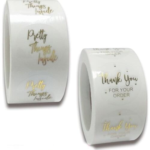 1 Roll Children Classic Toys Sticker Fashion Office School Stationery Sticker Simple Business Gift Box Decor Thank You Stickers