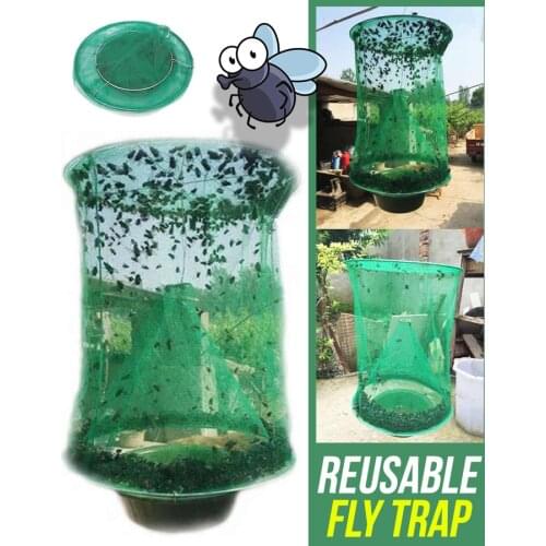 Green Net Catcher Killer Pest Control Reusable Hanging Fly Trap Flytrap Cage Net Traps Garden Hanging Flycatcher Dropshipping