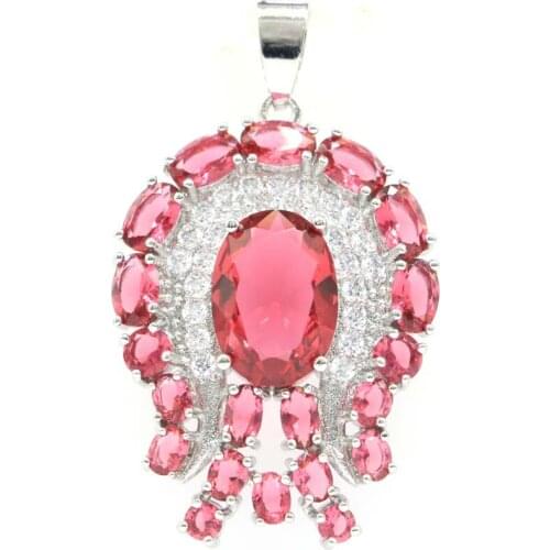 30x11mm Anniversary Created Iolite White Bright Cubic Zircon For Women Wedding Silver Pendant Fashion Eye Catching