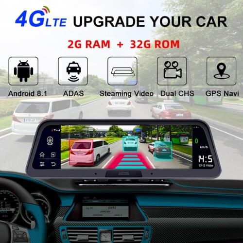 10inch IPS Car DVR Camera GPS 4G Android 8.1 WIFI ADAS FHD 1080P Dash cam Dual Lens car video Recorder Night Vision Remote view