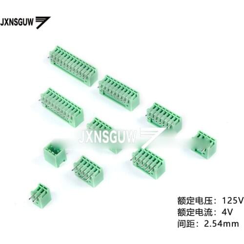 10PCS KF2EDGR-2.54-2/3/4/5/6/8-12P Curved needle socket 2.54mm Pluggable Terminal block PCB CONNECTOR PLUG-IN TEMINAL BLOCK